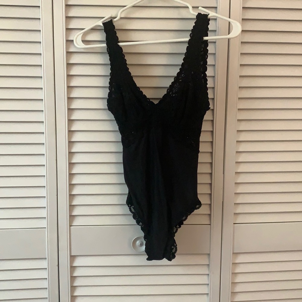 Black lace bodysuit from Aerie